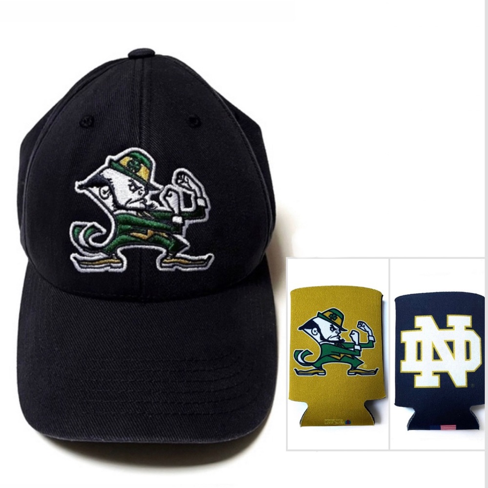 Notre Dame Fighting Irish Baseball Cap and Can Cooler
